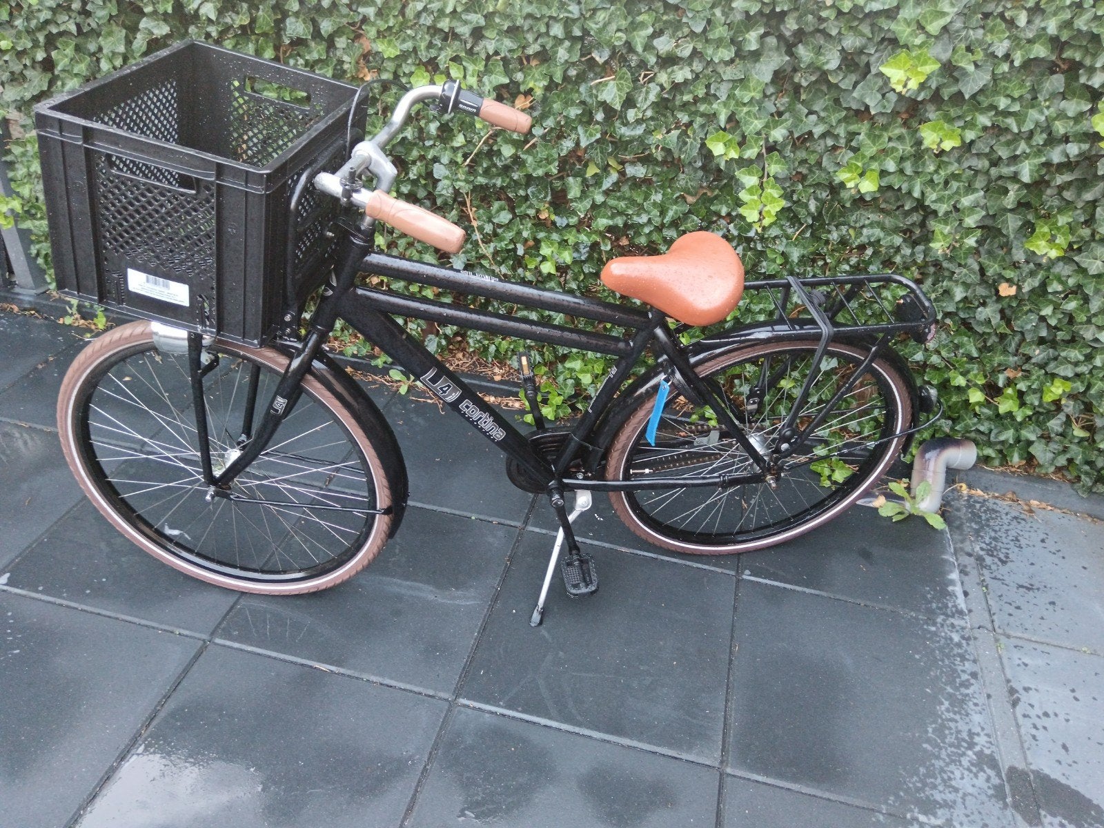 Cortina U4 Transportfiets - Zwart met bruine accenten, Terugtraprem, Versnellingen, Ophalen, Overige merken