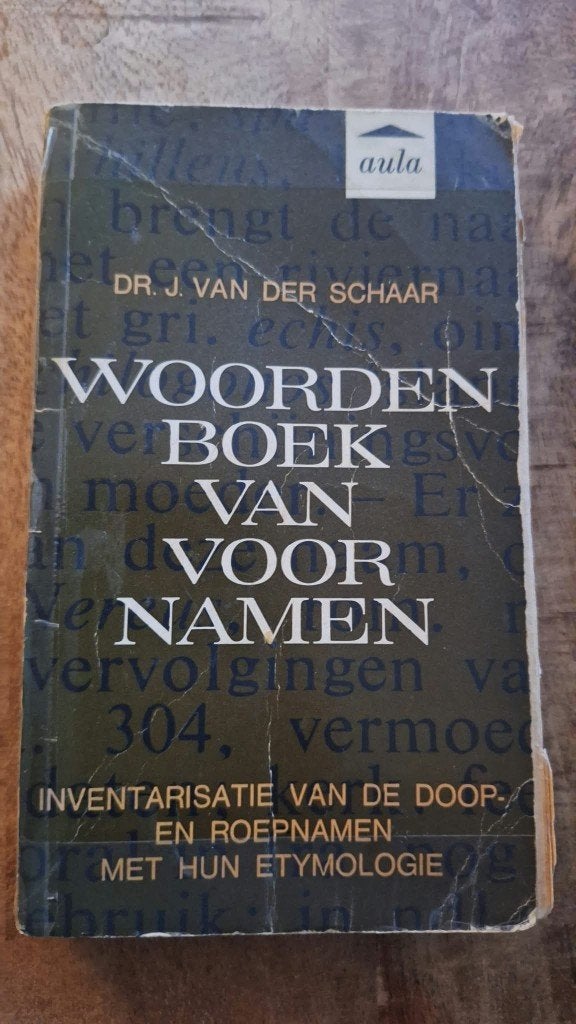 Woordenboek van voornamen - Dr. J. van der Schaar, Gelezen, Dr. J. van der Schaar, Zwangerschap en Bevalling, Ophalen of Verzenden