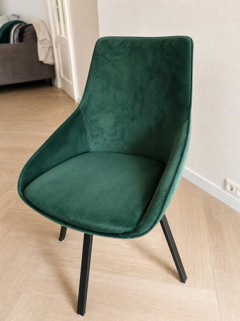 3x draaibare by boo stoelen. velours eetkamerstoel, Huis en Inrichting, Stoelen, Ophalen, Overige kleuren, Zo goed als nieuw, Eén