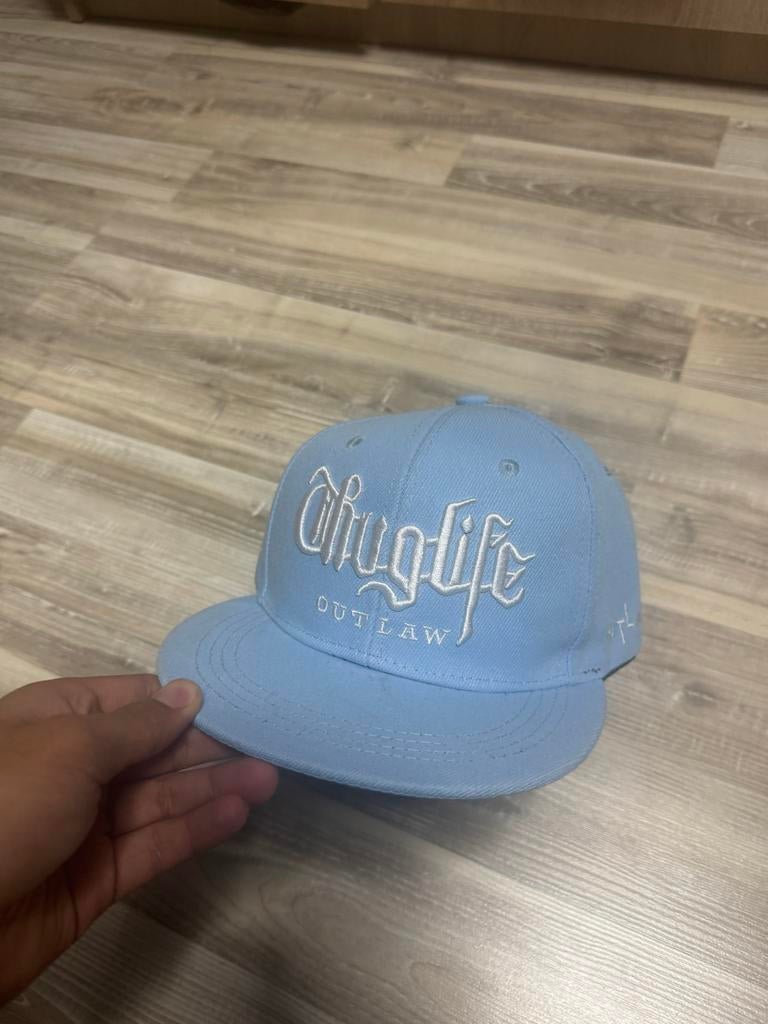 Thug Life Flat Brim Pet - Lichtblauw, Kleding | Heren, Ophalen of Verzenden, Zo goed als nieuw, One size fits all, Pet