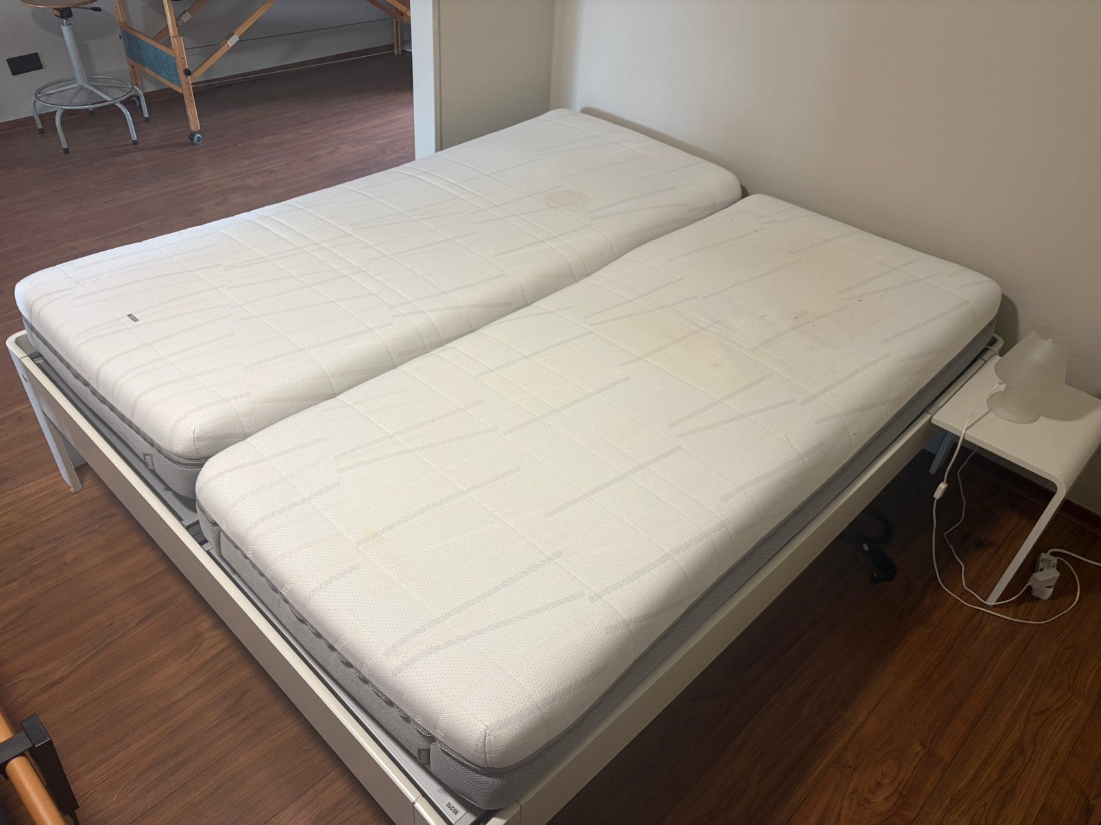 Auping Auronde Bed 180x210 Elektrisch + Auping matrassen, Ophalen, Tweepersoons, 180 cm, Hout