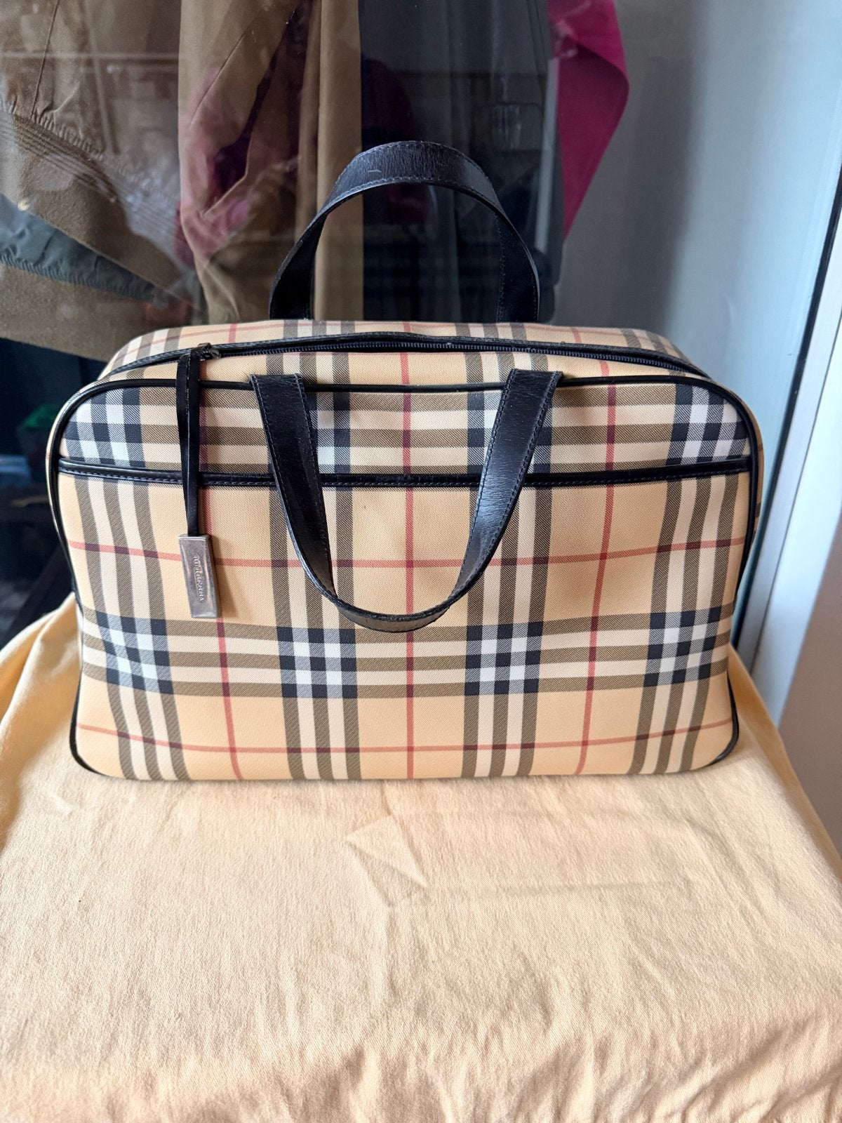 Vintage Burberry Nova Check Handtas/Reistas - Beige, Ophalen of Verzenden, Gebruikt, Beige, Overige typen