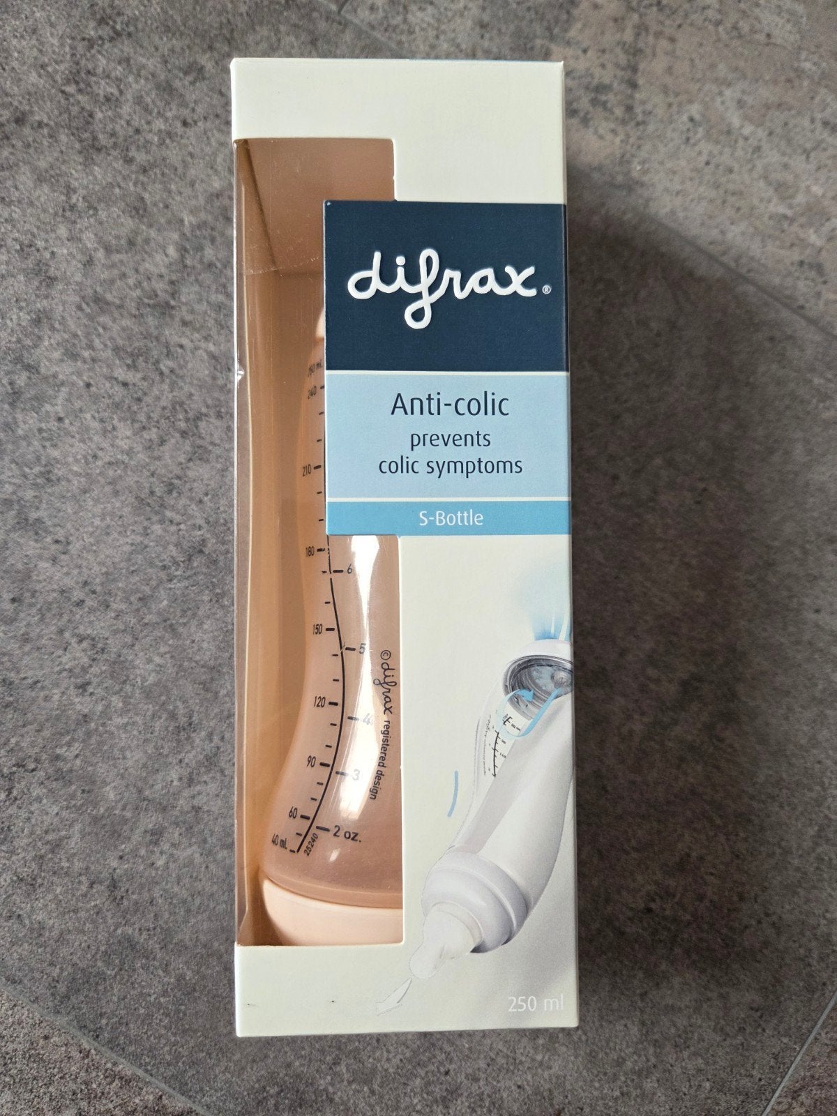 Difrax S-fles 250 ml - Anti-koliek - Zo goed als nieuw, Ophalen, Zo goed als nieuw, Babyfles, Difrax