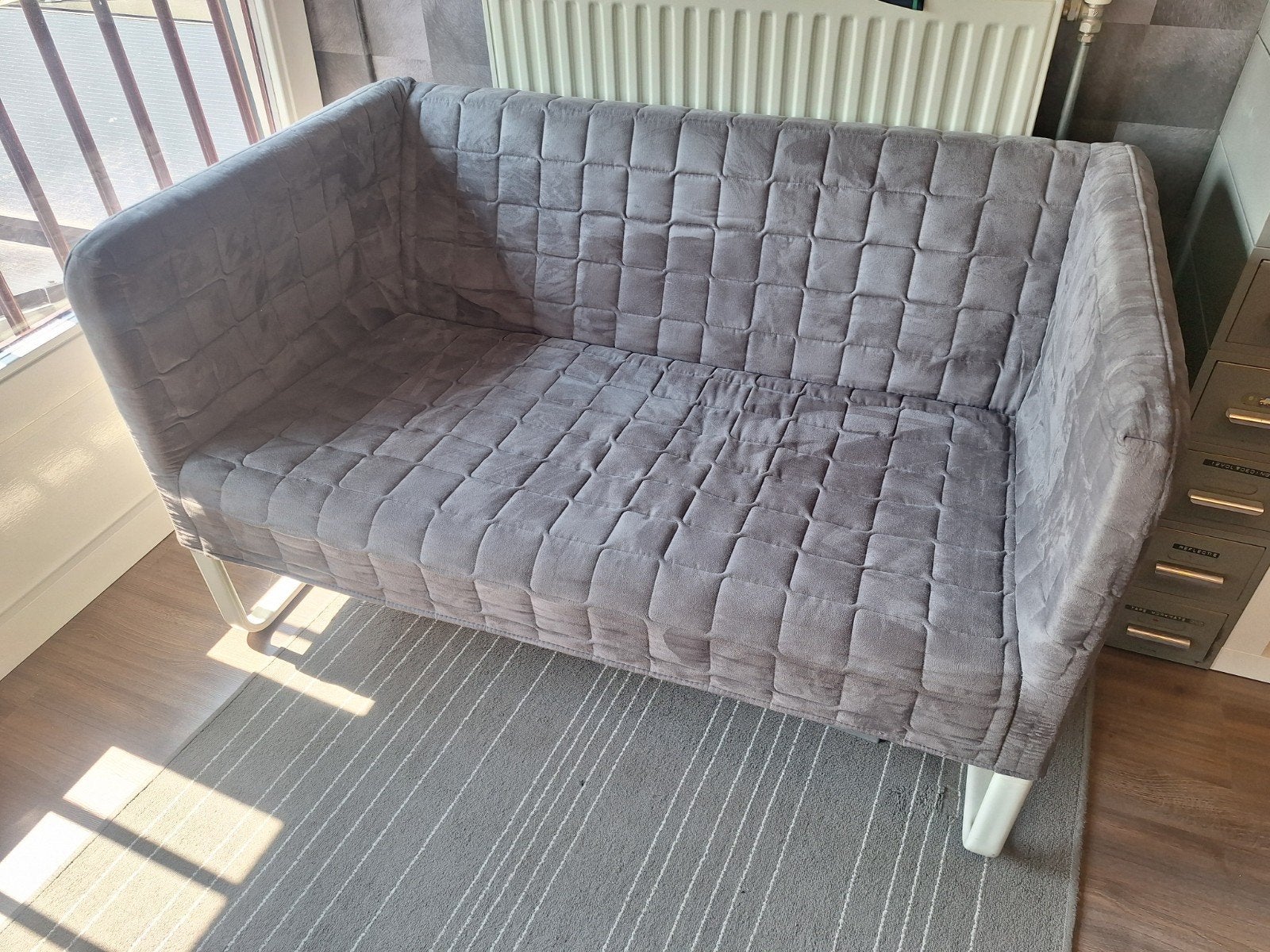 IKEA KNOPPARP Bankje Antraciet - 120x75x68 cm, Ophalen, Gebruikt, Stof