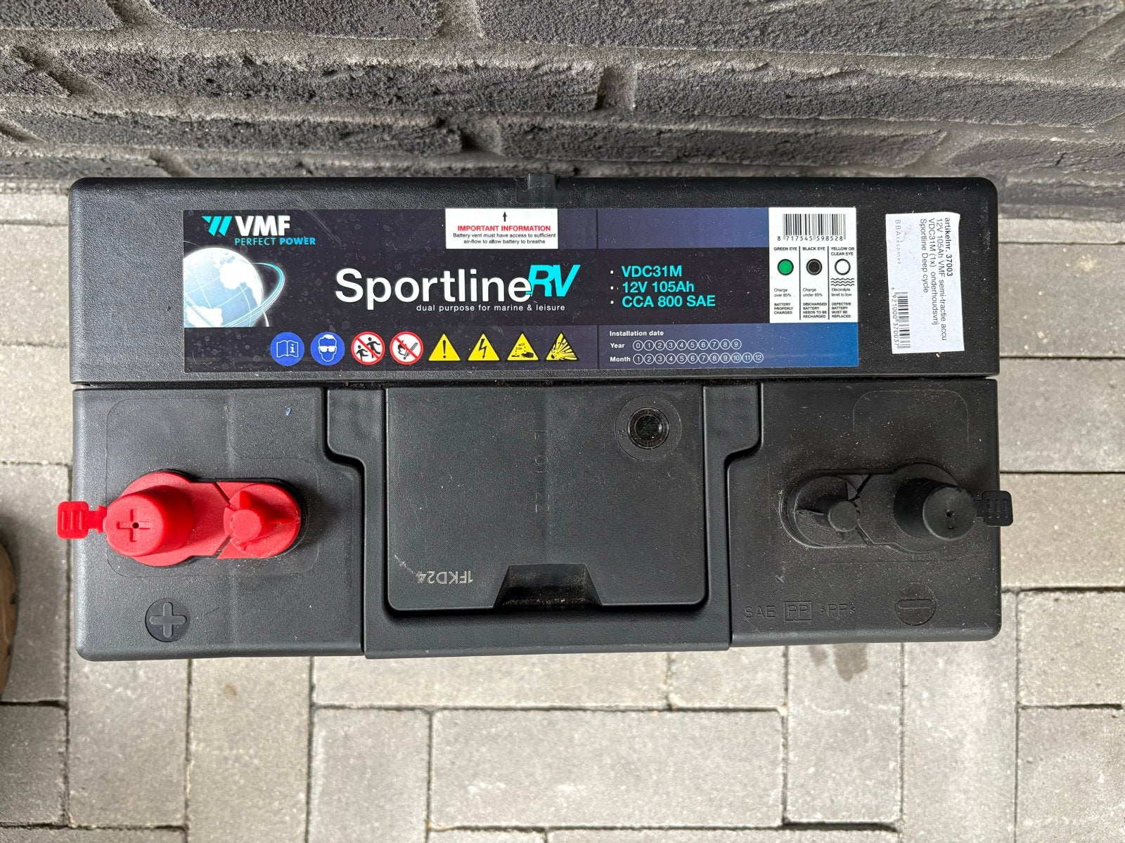 VMF SportlineRV VDC31M 12V 105Ah Semi-tractie Accu, Gebruikt