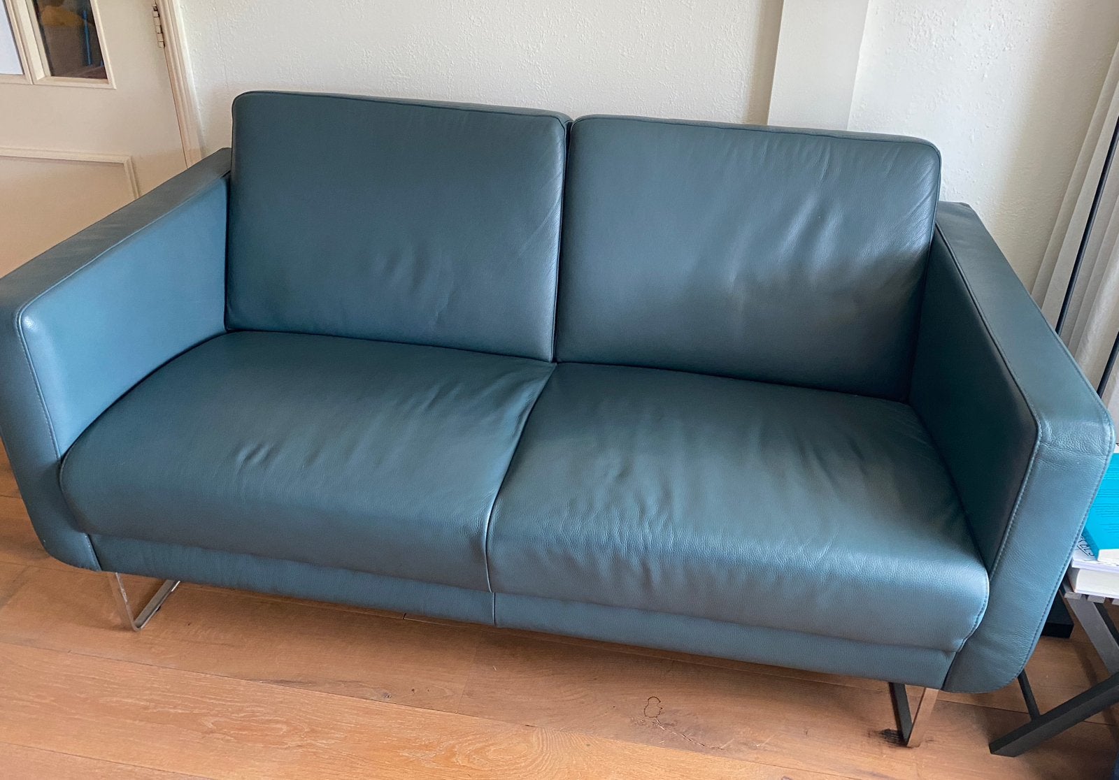 Montel tweezits leren bank, Ophalen, Gebruikt, 150 tot 200 cm, Tweepersoons