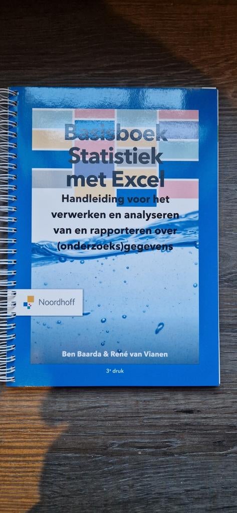 Basisboek Statistiek met Excel - Handleiding, Zo goed als nieuw, Ben Baarda & René van Vianen, Beta, HBO