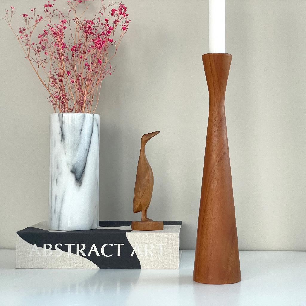 hoge Deens vintage design KANDELAAR teak Mid Century Danish, Huis en Inrichting, Woonaccessoires | Kandelaars en Kaarsen, Gebruikt