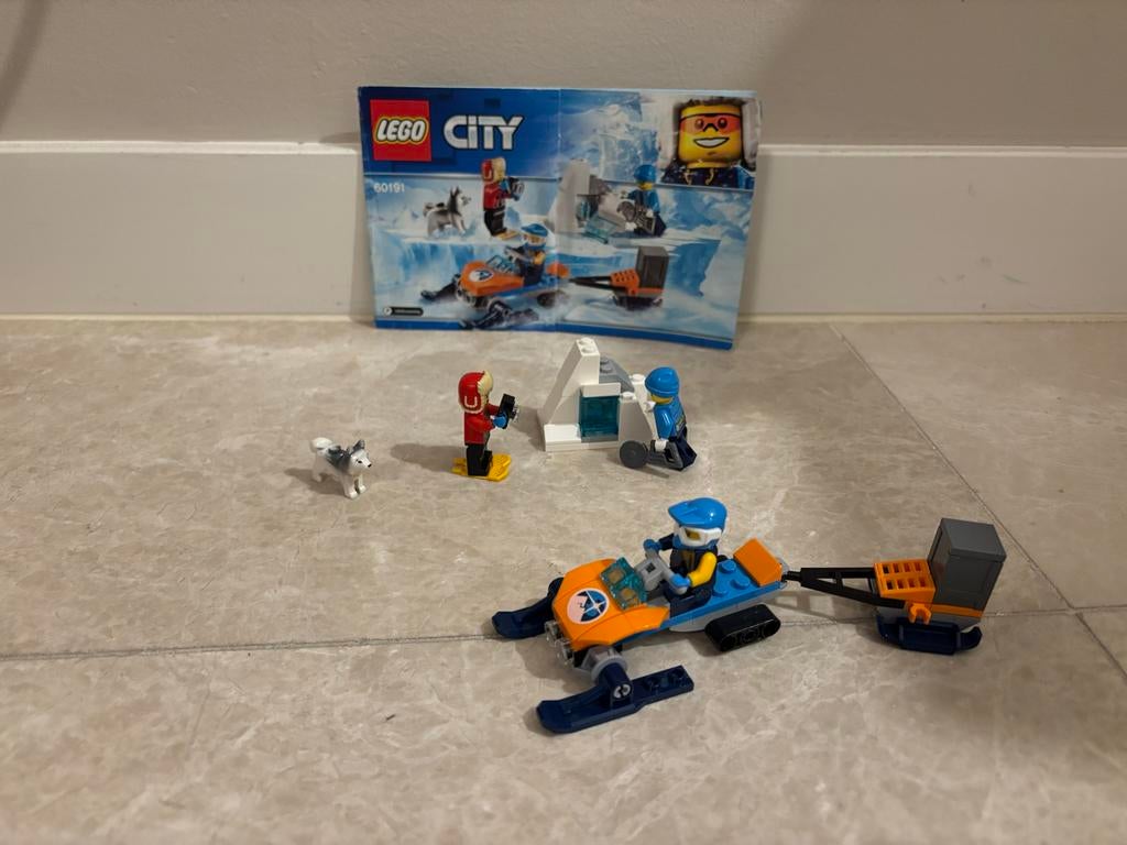 Lego City Arktische expeditie sneeuwscooter 60191 - Compleet, Ophalen of Verzenden, Zo goed als nieuw, Complete set, Lego