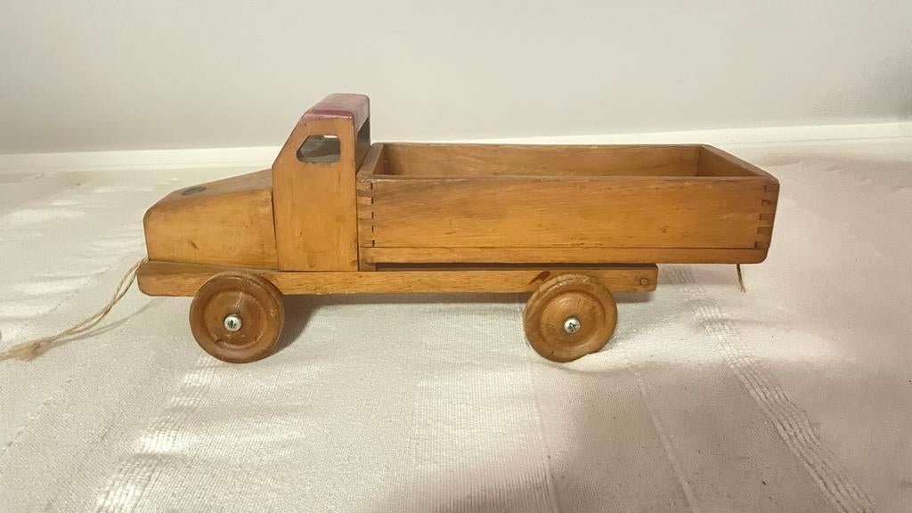 Antiek Houten Speelgoed Truck, Ophalen of Verzenden, Gebruikt, Duw- of Trekspeelgoed