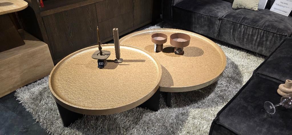 Ronde Beige Salontafel 120cm & 90cm Showmodel Korting!