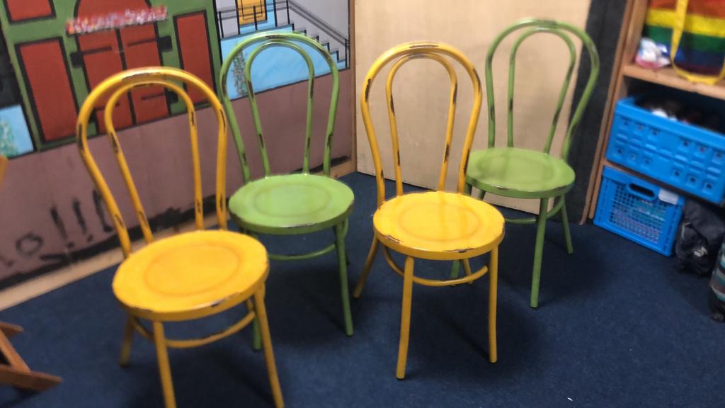 Bistrot vintage antieke effect stoelen, Ophalen of Verzenden, Zo goed als nieuw