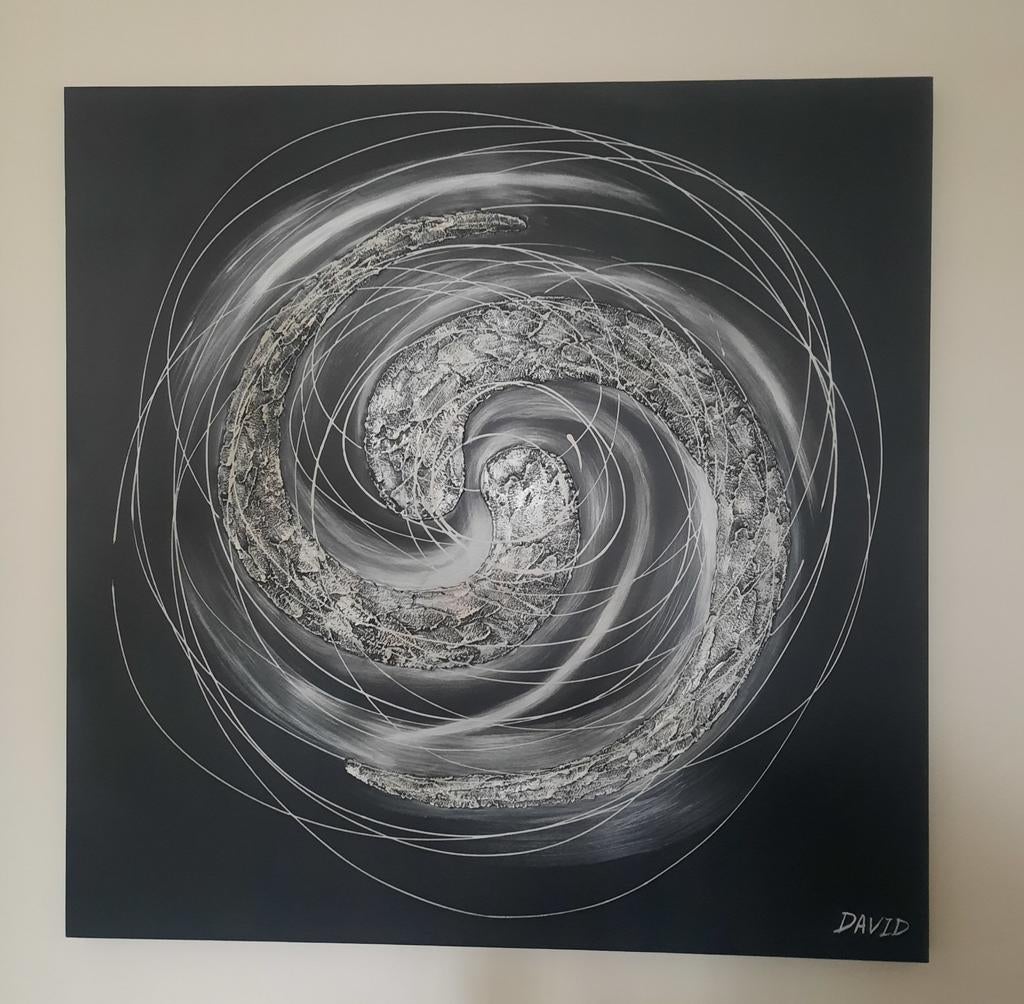 Abstract schilderij op canvas, Ophalen