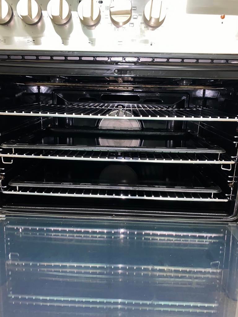 Mooie Baumatic Keramisch Fornuis 5 zones RVS 90 cm, Gebruikt, 60 cm of meer, Keramisch, Ophalen of Verzenden