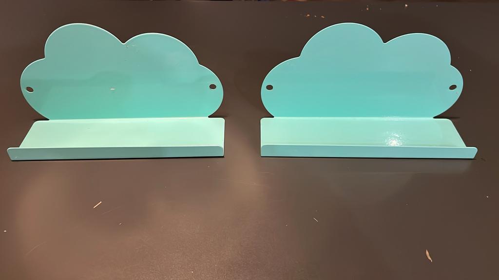 Mintgroene Wolkje Plankjes - Set van 2, Ophalen of Verzenden, Zo goed als nieuw, Wanddecoratie