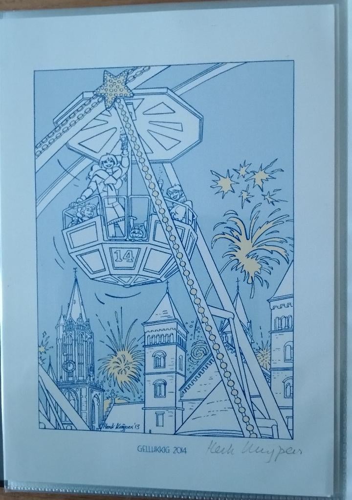 Franka Kerst / Nieuwjaarskaart 2014  (Henk Kuipers), Verzamelen, 1980 tot heden, Nieuw, Ophalen of Verzenden, Prent