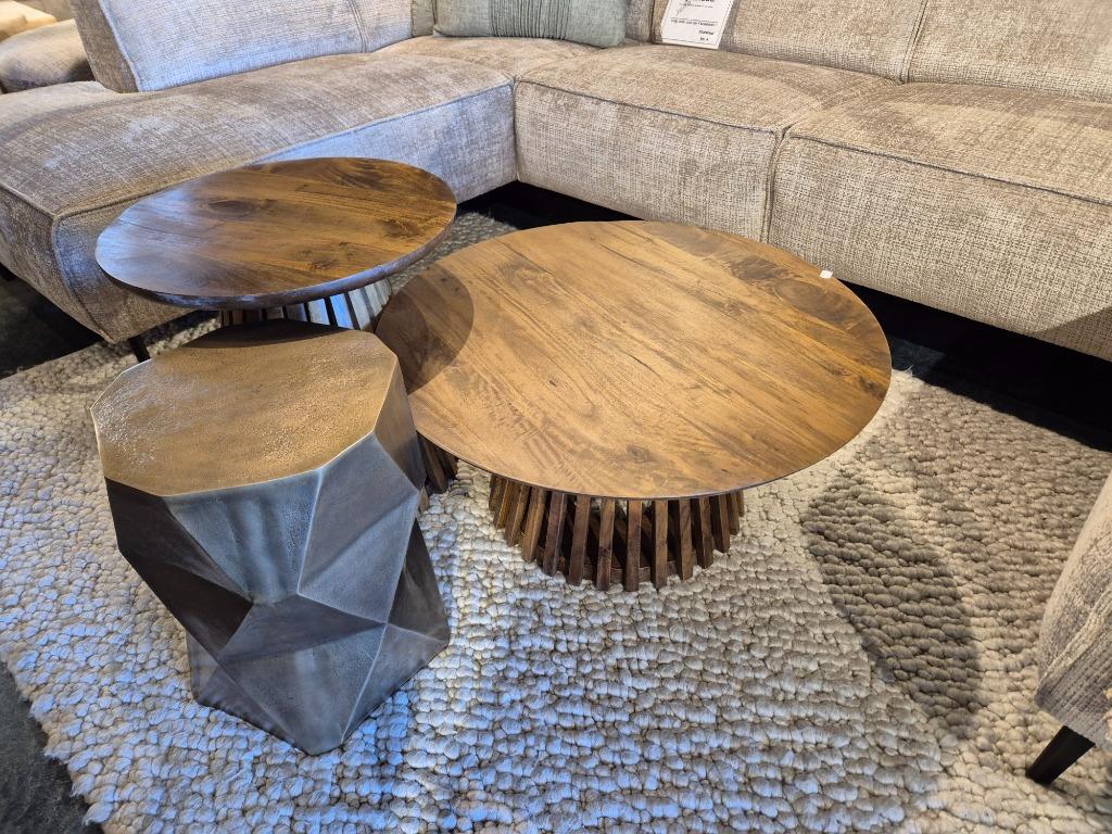 Bijzettafel 3D Tabouret Goud | Ø 33 Voordeel Pakker!, Huis en Inrichting, Tafels | Bijzettafels, 45 tot 60 cm, Minder dan 55 cm