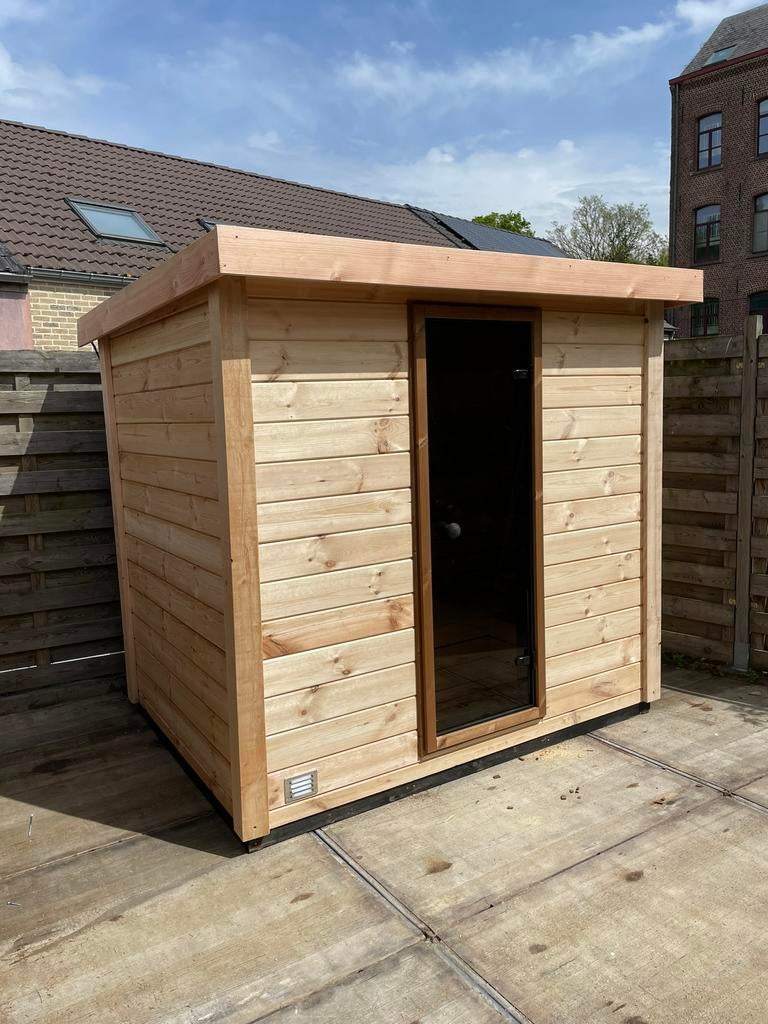 Buitensauna Binnensauna Grenen sauna buiten sauna + kachel, Ophalen of Verzenden, Nieuw, Complete sauna