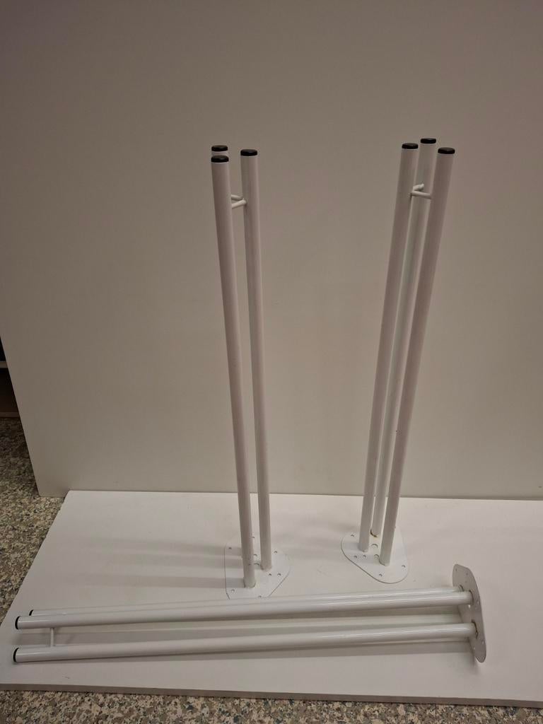 wit gelakt metalen tafelpoten  3 stuks, Minder dan 50 cm, 50 tot 100 cm, Rond, Nieuw