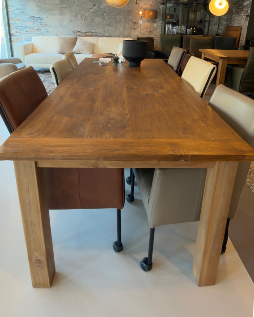 Houten eettafel Floris 160x90 cm | Woonloods, Teakhout, Nieuw, 150 tot 200 cm, Rechthoekig