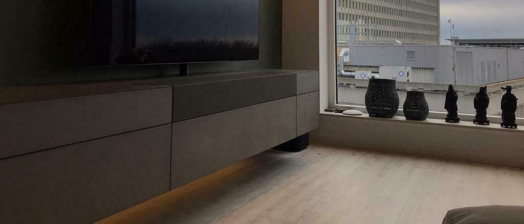 Tv-soundbar -meubel AVS 300 met bio-ethanol haard (11) Artyx, Huis en Inrichting, Kunststof, Nieuw, Ophalen of Verzenden, 200 cm of meer