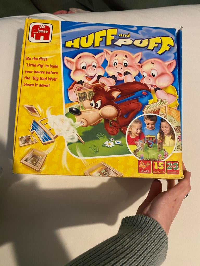 Huff & Puff - Gezelschapsspel, Hobby en Vrije tijd, Gezelschapsspellen | Bordspellen, Drie of vier spelers, Ophalen of Verzenden