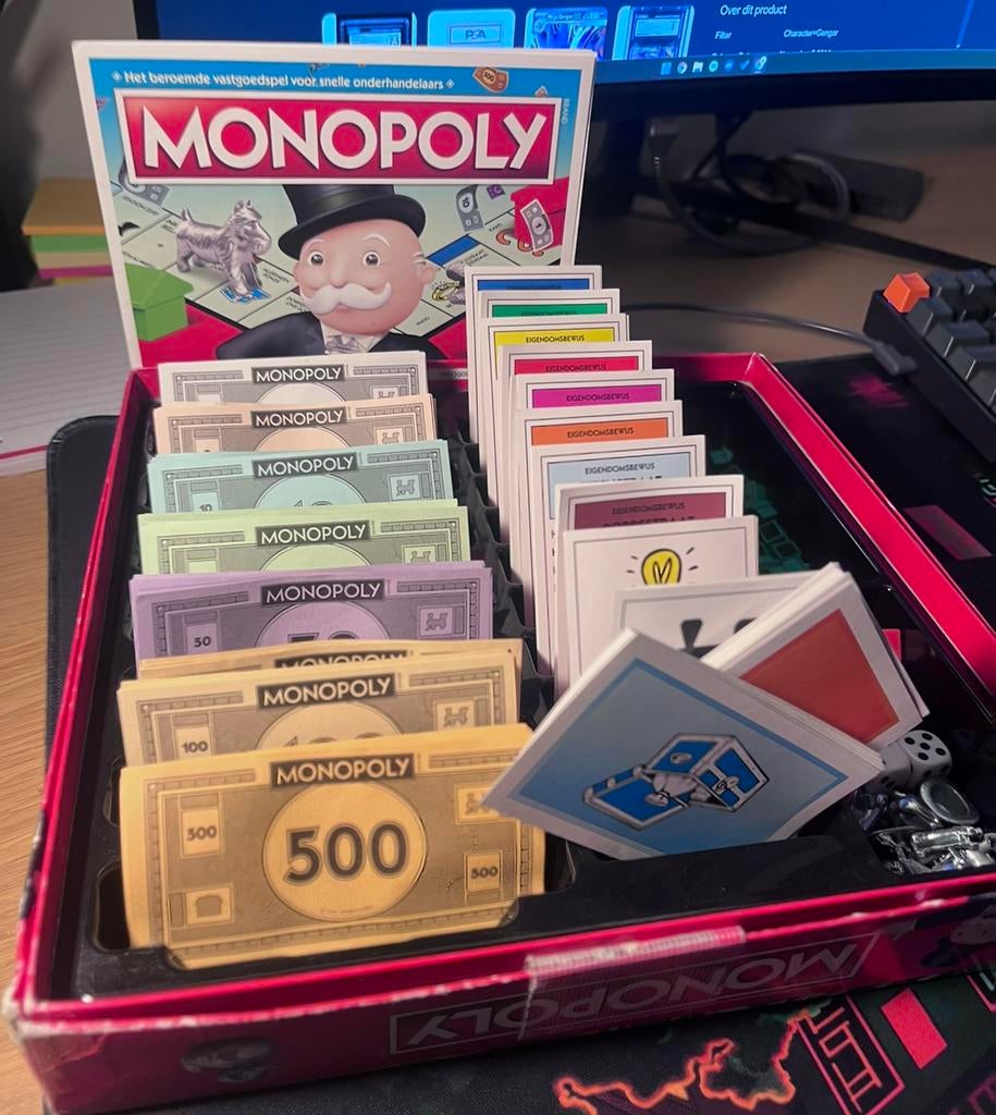 Monopoly klassieke editie, Hobby en Vrije tijd, Gezelschapsspellen | Bordspellen, Vijf spelers of meer, Ophalen of Verzenden, Zo goed als nieuw