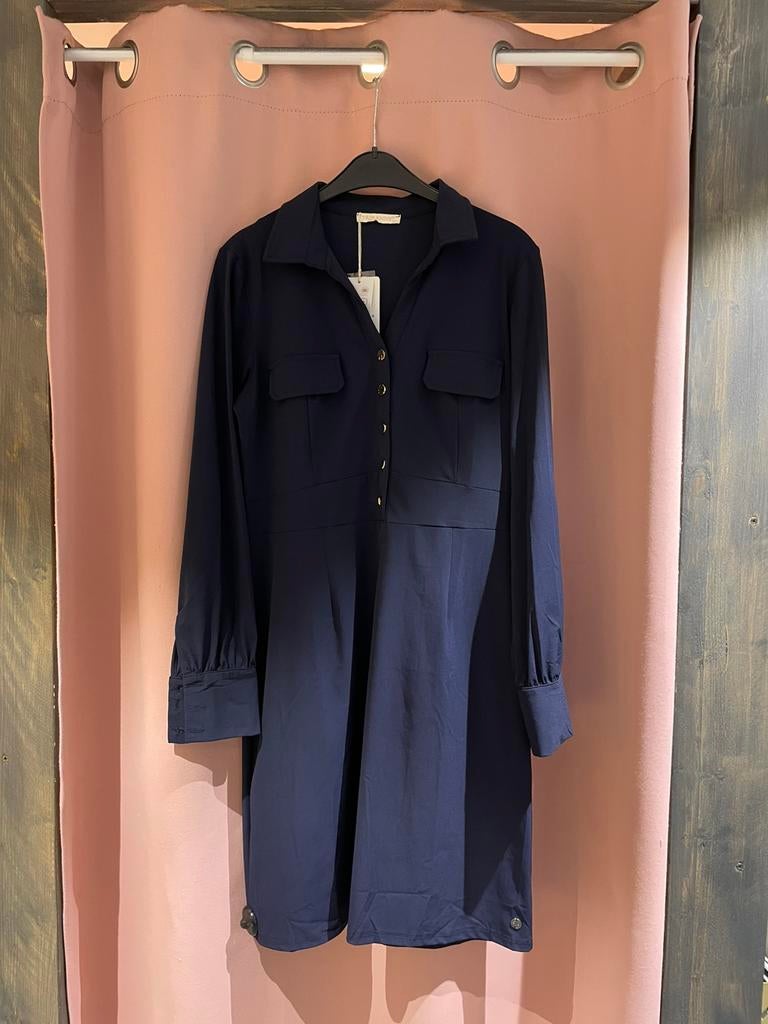 2 Triple Nine Donkerblauw Jurk Nieuw S,M,XL,XXL, Ophalen of Verzenden, Nieuw, Blauw, Boven de knie