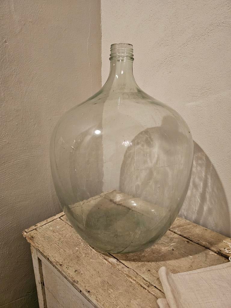 Grote glazen fles, brocante, Ophalen