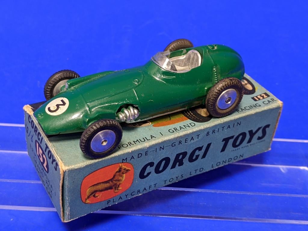 Corgi Toys #152 BRM Race Wagen 1958 - 1960 + Ovp, Ophalen of Verzenden, Gebruikt, Auto, Corgi