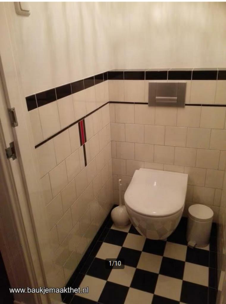 jaren 30 toilet, vloer wand en strip, Nieuw, Minder dan 20 cm, Minder dan 5 m², Wandtegels