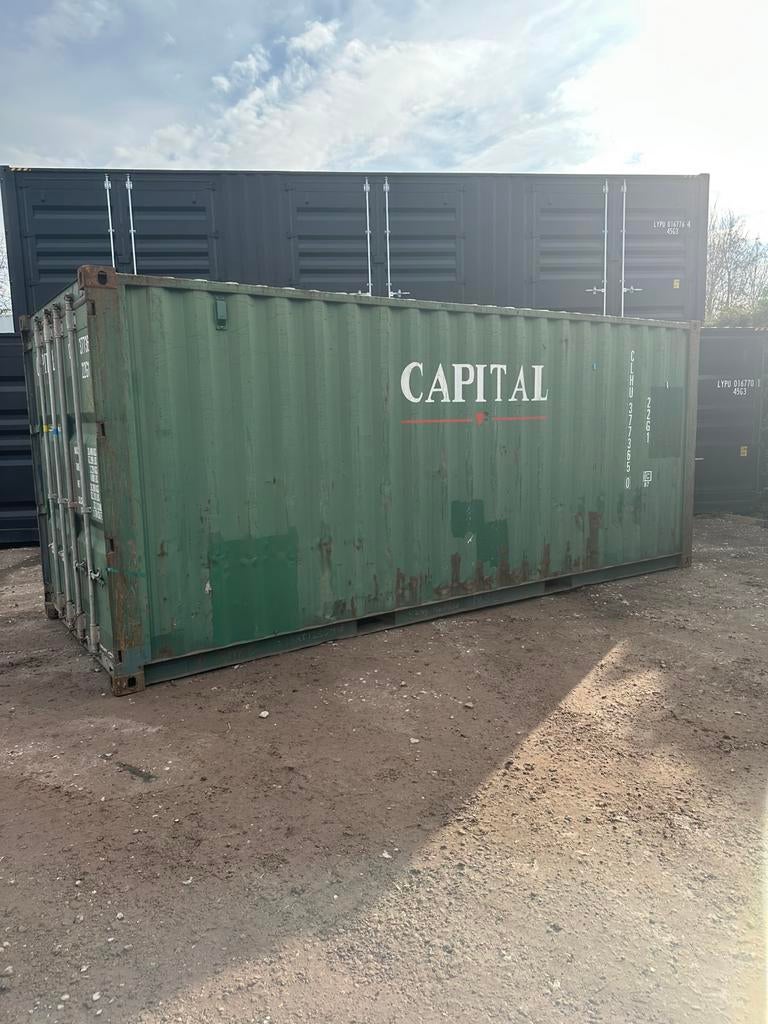 Diverse groene 20 ft zeecontainers 6 meter., Doe-het-zelf en Verbouw, Containers, Ophalen