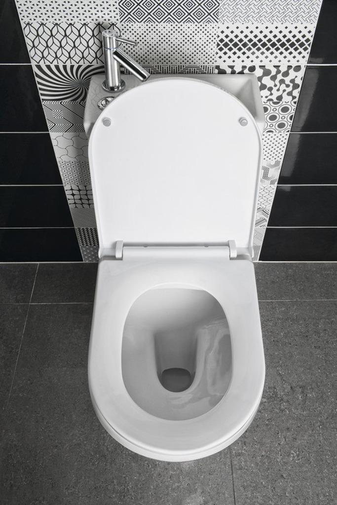 Staand Duoblok WC met Toiletfontein Softclose WC bril Hygie, Ophalen, Info@dealplein.nl, Toilet, Dealplein