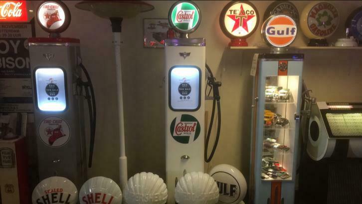 Retro benzinepomp, Shell, Texaco , Esso, Castrol etc, Ophalen of Verzenden, Gebruikt