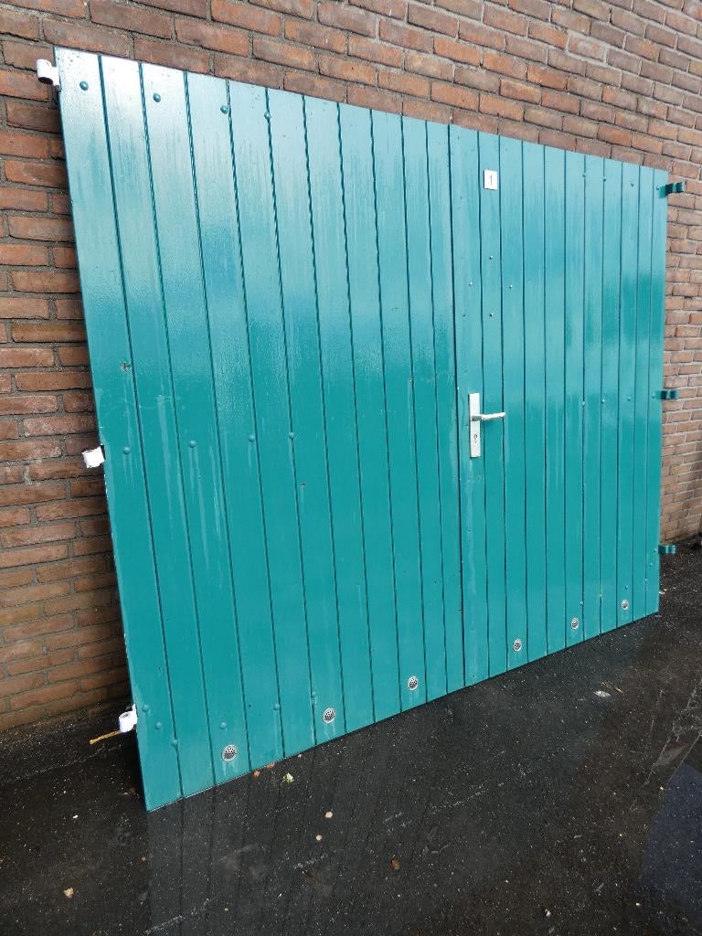 Hardhouten schuurdeuren, Ophalen, Gebruikt, 120 cm of meer, Buitendeur