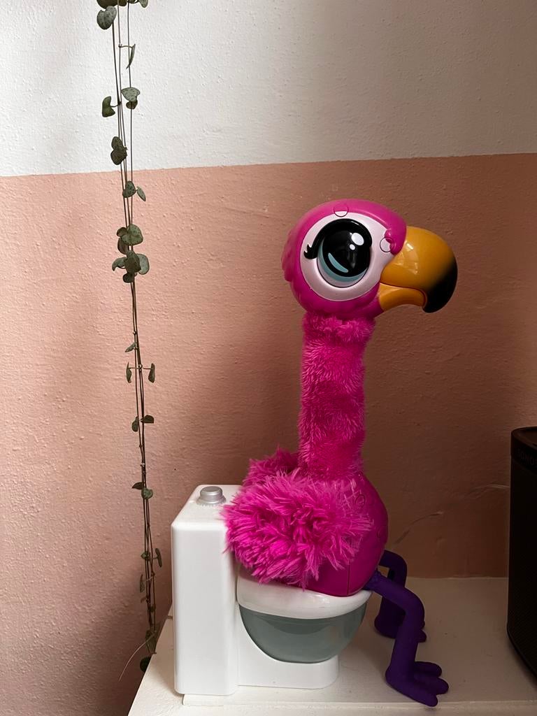 Gotta Go Flamingo - Interactief Speelgoed, Kinderen en Baby's, Speelgoed | Overig, Ophalen, Zo goed als nieuw, Jongen of Meisje