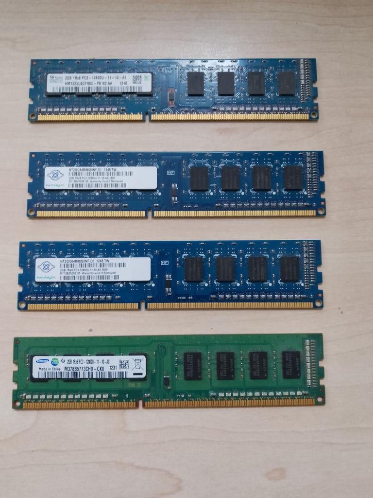 2GB 1Rx8 PC3 12800U ddr3 RAM, Gebruikt, DDR3, Ophalen of Verzenden, Desktop