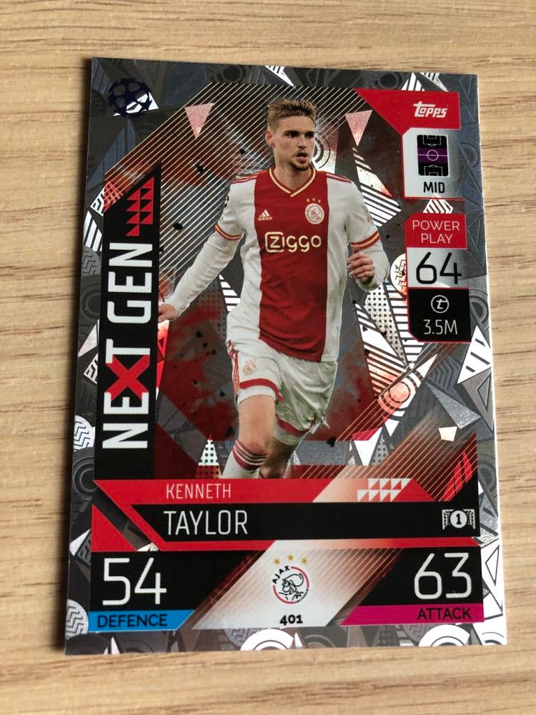 Panini & Topps kaarten Kenneth Taylor - Ajax 4x, Ophalen of Verzenden, Zo goed als nieuw, Ajax, Spelerskaart