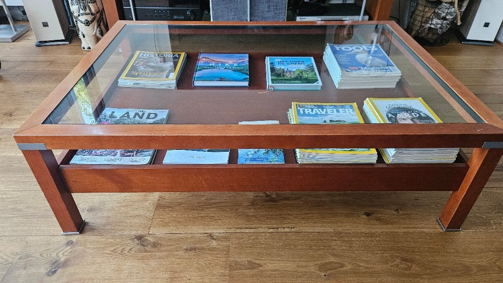 Kersenhouten salontafel, Ophalen, Gebruikt, 100 tot 150 cm, 50 tot 100 cm