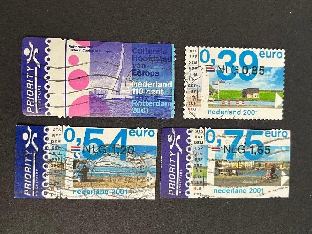 2995 Nederland 2001 met 3x Eurozegels zegels - gestempeld, Postzegels en Munten, Postzegels | Nederland, Ophalen of Verzenden