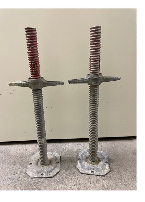 2x Layher Steiger spindels, Doe-het-zelf en Verbouw, Steigers, Ophalen, Gebruikt, Overige typen, Minder dan 2 meter