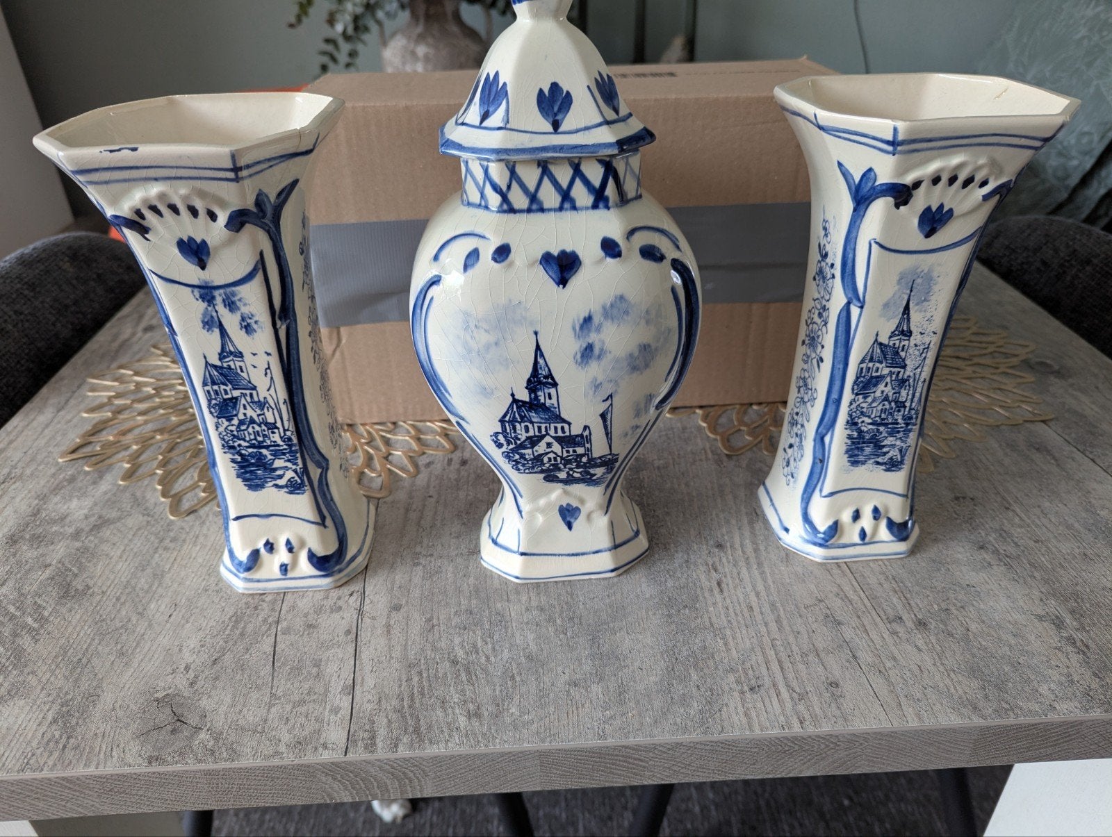 Delfts blauw kast stel, Antiek en Kunst, Ophalen of Verzenden