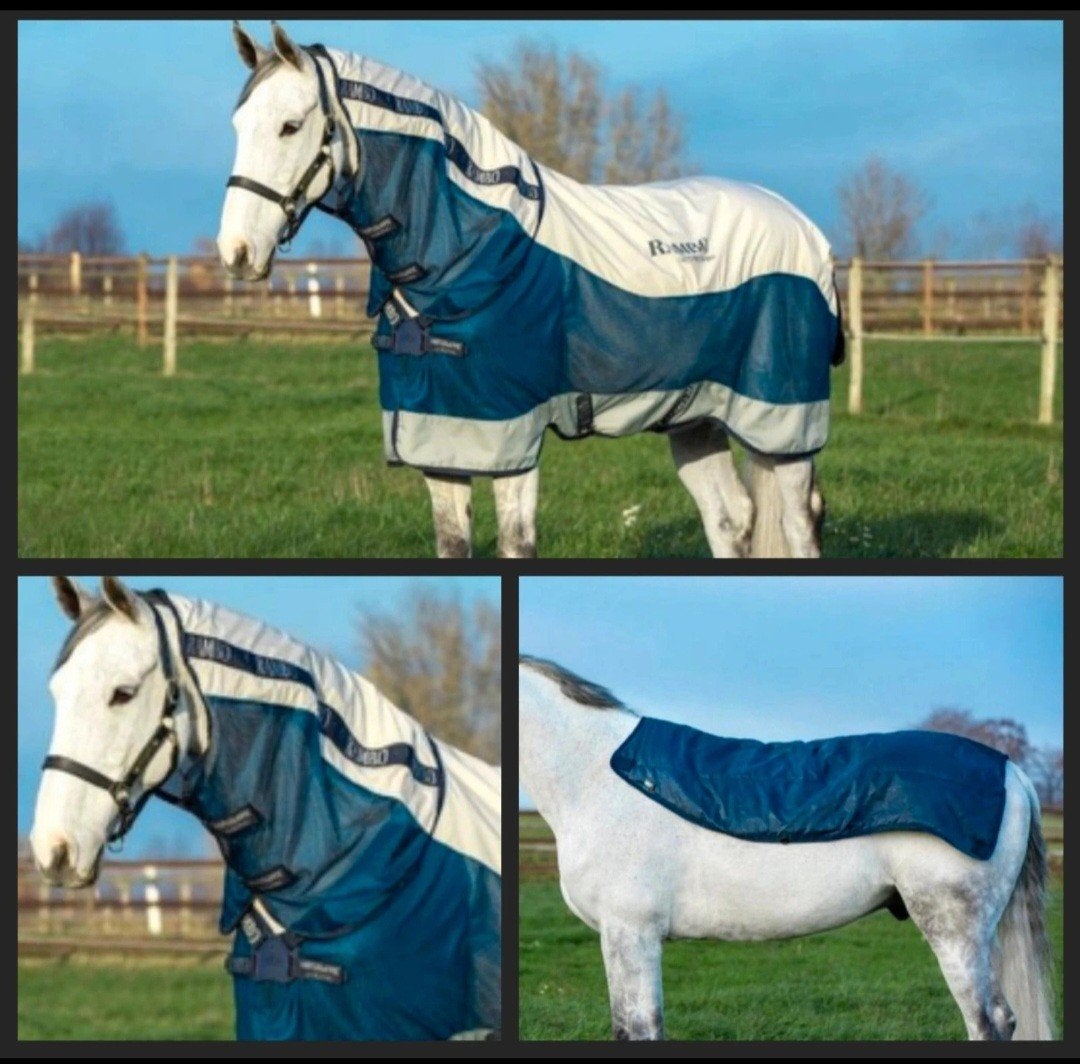 Rambo Summer Series Turnout Vliegendeken, Disc + liner 5'9, Dieren en Toebehoren, Paarden en Pony's | Dekens en Dekjes, Afneembare hals