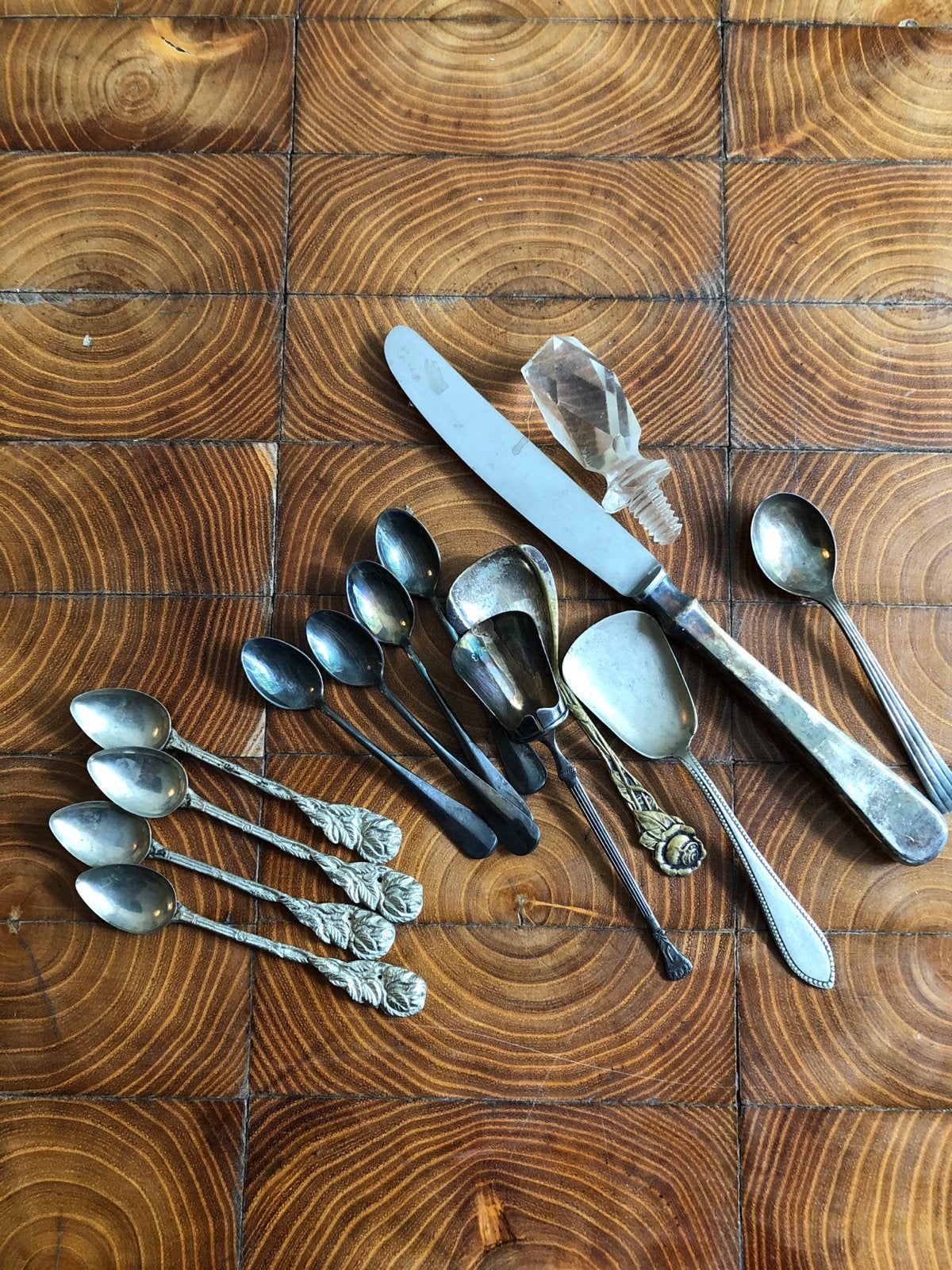 Diverse verzameling vintage bestek en kristallen stop, Ophalen of Verzenden