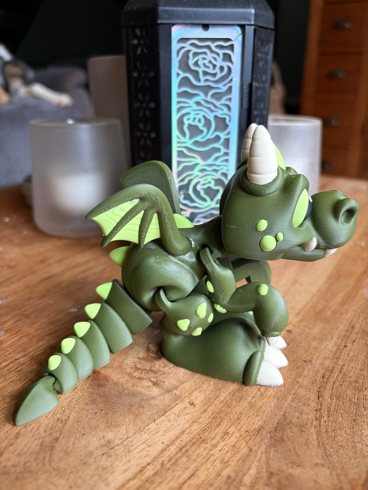 Schattige Flexibele 3D-geprinte groene Draak, Verzamelen, Ophalen of Verzenden, Nieuw, Fantasy