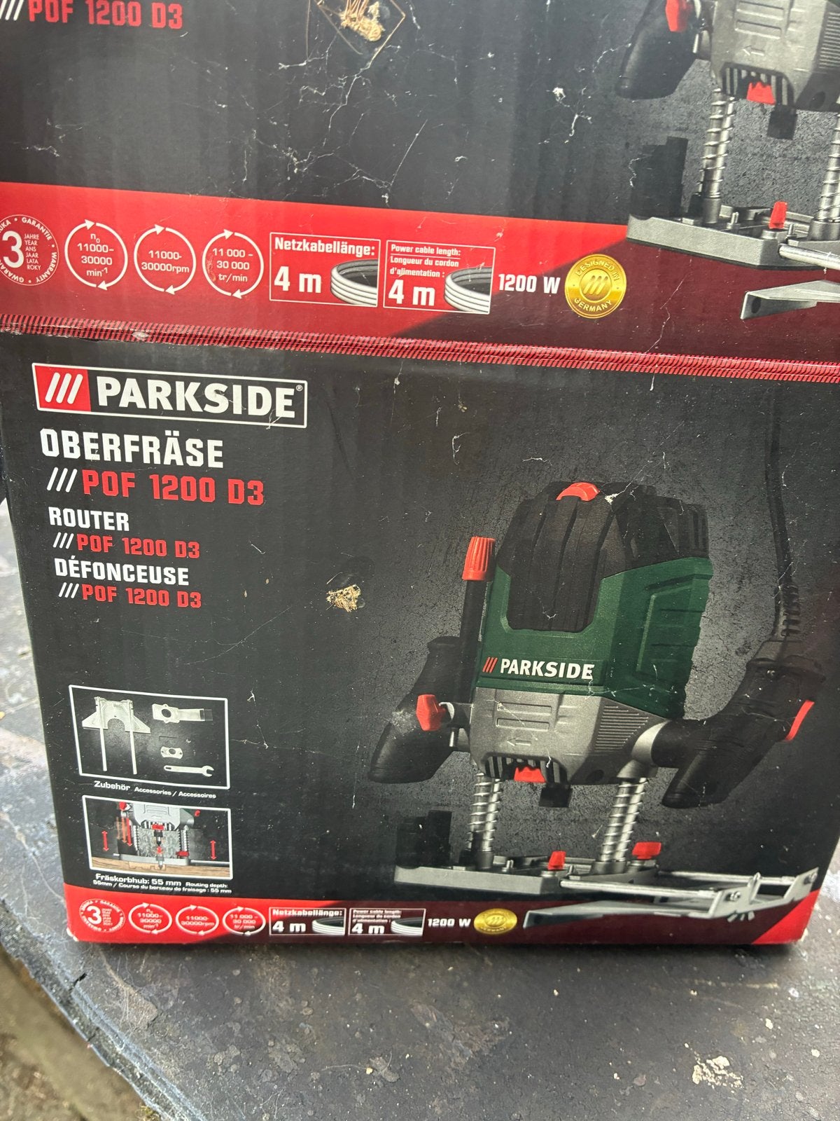 Parkside Bovenfrees POF 1200 D3 - Nieuw in doos, Ophalen of Verzenden, Nieuw, Elektrisch, Bovenfrees