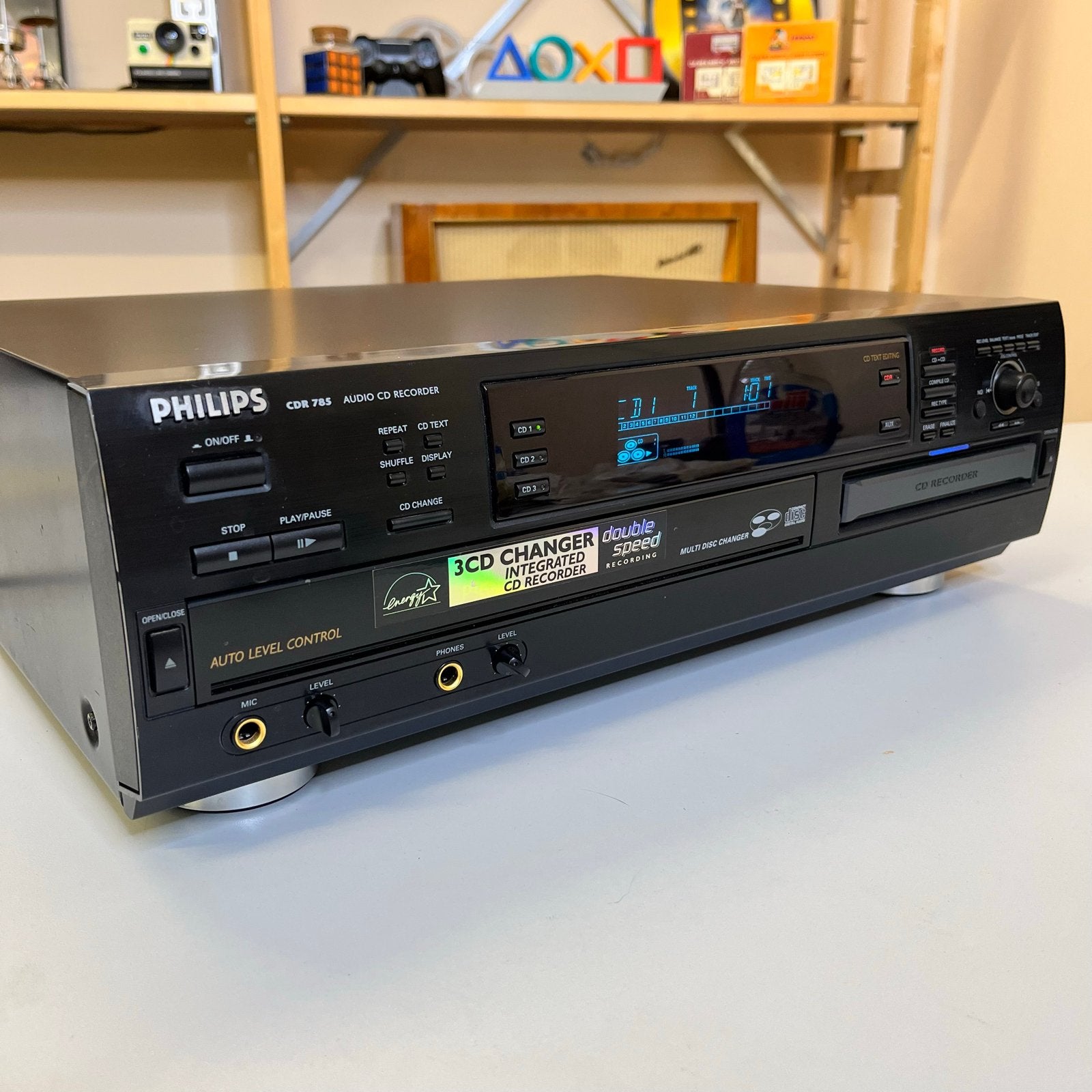 Philips CDR-785 3x CD Wisselaar / Recorder + Optische Ingang, Audio, Tv en Foto, Ophalen of Verzenden, Gebruikt, Philips, Wisselaar