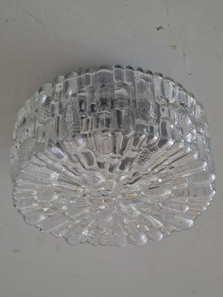 vintage glazen plafonniere persglas brutalisme jaren 70, Ophalen of Verzenden