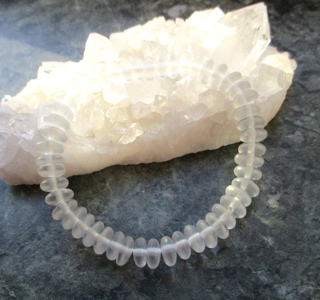 Armband bergkristal linzen - kralen, Ophalen of Verzenden, Mineraal