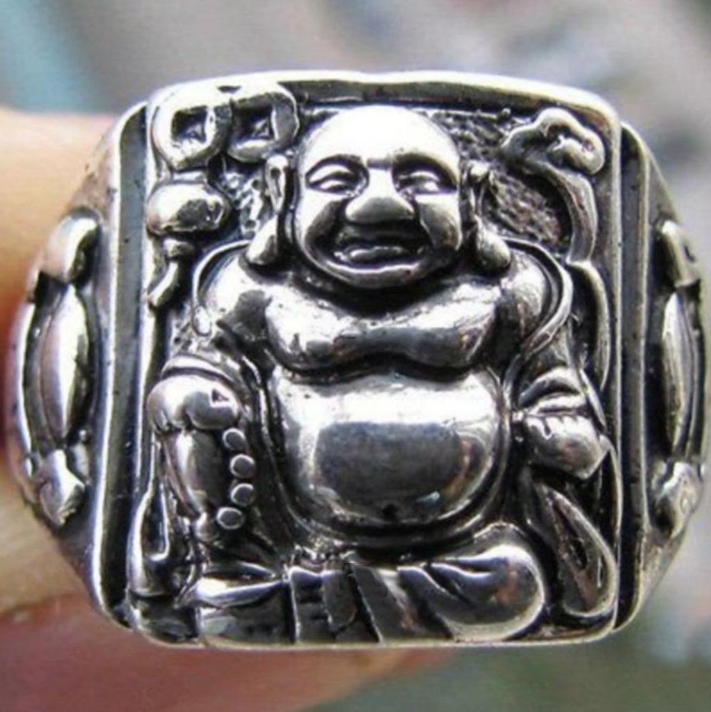 Happy Boeddha (Poe-Tai Ho-Shang) ring Ø 19,0 mm, Verzenden, Nieuw, Dame of Heer, Zilver